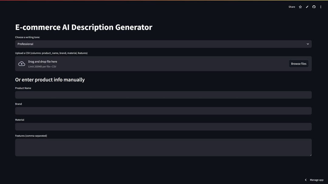 GenAI-Powered E-commerce Content Generator